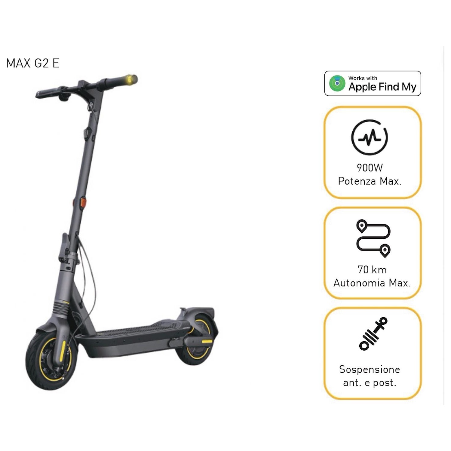 SEGWAY MONOPATTINO MAX G2 ruote 10, velocit max 25km/h automnomia 70km,  Frecce