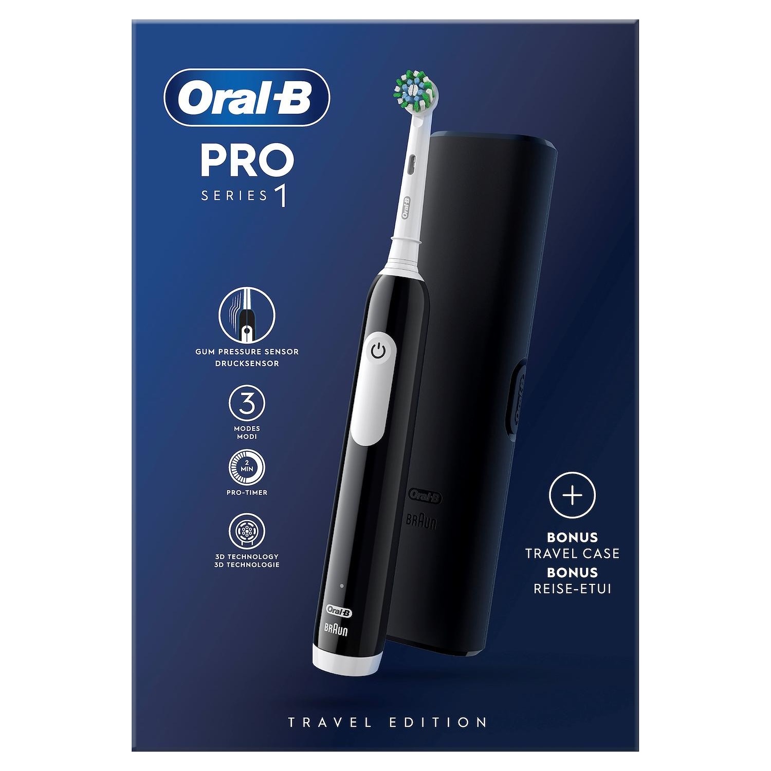 Spazzolino elettrico Oral-B Braun iO 3 black nero con custodia da viaggio  inclusa - DIMOStore