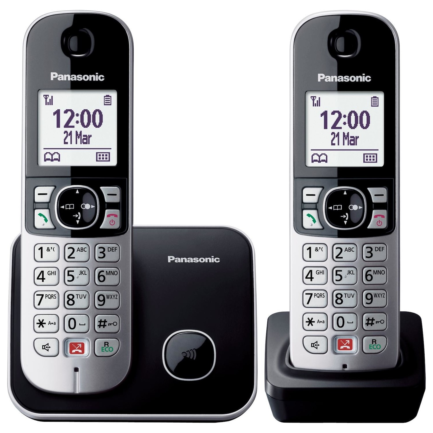 Telefono Cordless Panasonic Duo TG6852JTB nero - DIMOStore