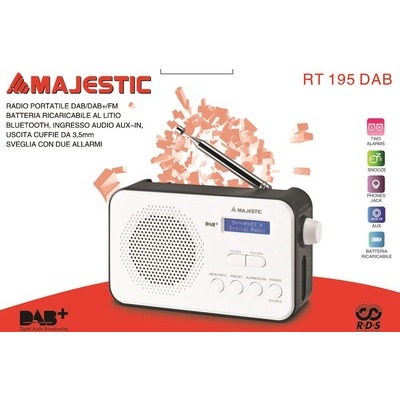 Radio DAB Majestic RT 195 DAB colore bianco       con uscita