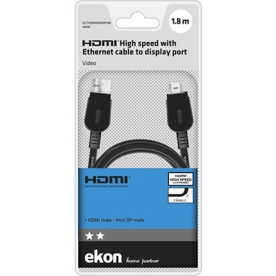 Cavo Ekon HDMI alta velocit   con ethernet - mini DP 1,8m MM,