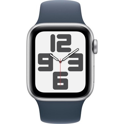 Apple Watch SE GPS 40mm Alluminio Silver con cinturino Sport Band Storm Blue - S/M
