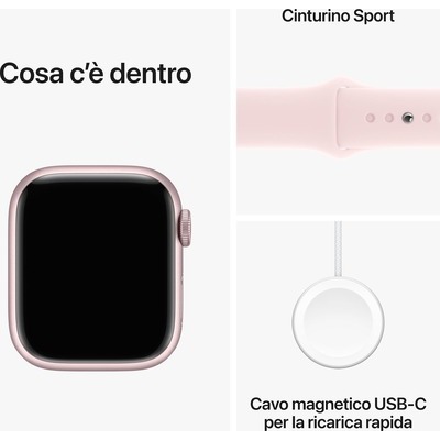 Apple Watch Serie 9 GPS 41mm Alluminio Pink con cinturino Sport Band Light Pink - M/L