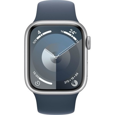 Apple Watch Serie 9 GPS 41mm Alluminio Silver con cinturino Sport Band Blue Storm - M/L