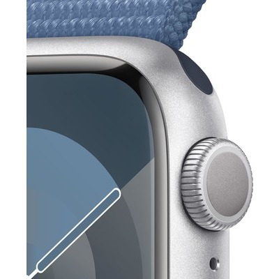 Apple Watch Serie 9 GPS 41mm Alluminio Silver con cinturino Sport Loop Winter Blue