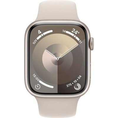 Apple Watch Serie 9 GPS 45mm Alluminio Starlight con cinturino Sport Band Starlight - S/M
