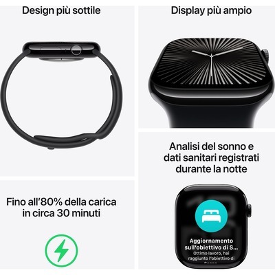 Apple Watch Series 10 GPS 42mm con cassa in alluminio argento e Denim Sport Band - M/L