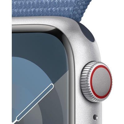 Apple Watch Series 9 GPS + Cellular 41mm Silver Alluminio con cinturino sport loop Winter Blue