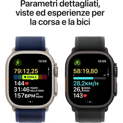 Apple Watch Ultra 2 GPS + Cellular 49mm con cassa Titanio nero e Black Trail Loop - S/M