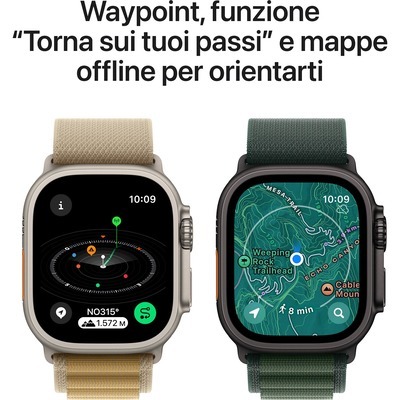 Apple Watch Ultra 2 GPS + Cellular 49mm con cassa Titanio nero e Black Trail Loop - S/M