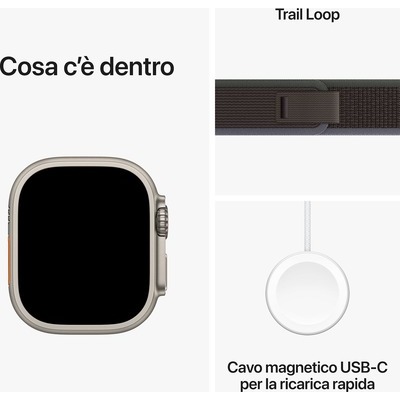 Apple Watch Ultra 2 GPS + Cellular 49mm Titanio con cinturino Blue/Black Trail Loop - M/L