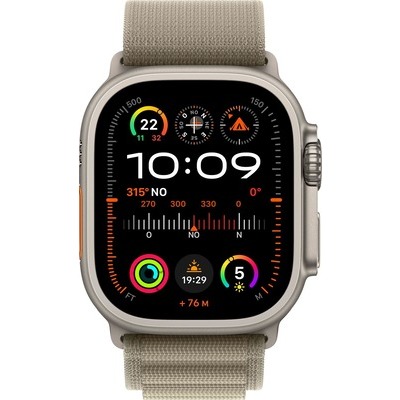 Apple Watch Ultra 2 GPS + Cellular 49mm Titanio con cinturino Olive Alpine Loop - Large