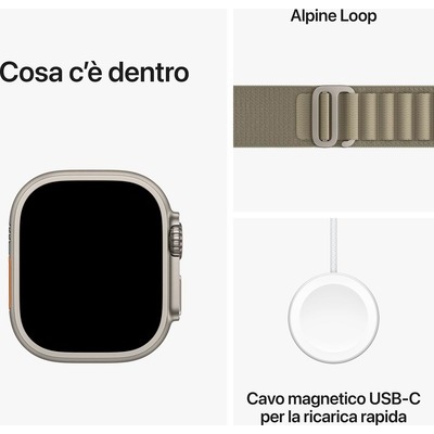 Apple Watch Ultra 2 GPS + Cellular 49mm Titanio con cinturino Olive Alpine Loop - Large
