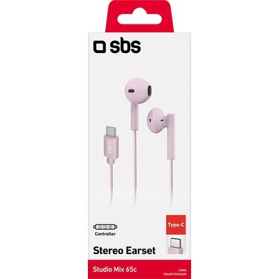 Auricolare SBS Type-C semi in ear con microfono colore rosa
