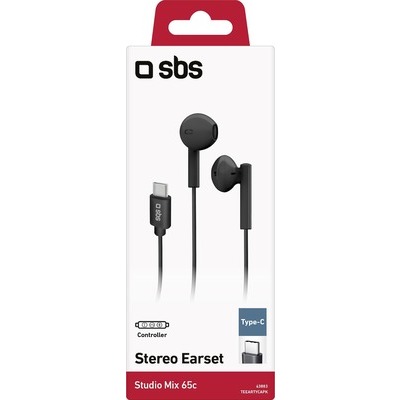 Auricolare SBS Type-C semi in ear con microfono nero