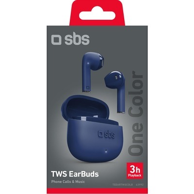 Auricolari SBS Semi in ear controlli touch con custodia da 300 mAh Microfono blu