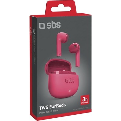 Auricolari SBS Semi in ear controlli touch con custodia da 300 mAh microfono rosa