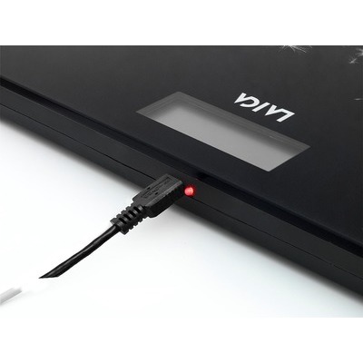 Bilancia pesapersone Laica PS 1080 portata 180 Kg ricaricabile con cavo USB