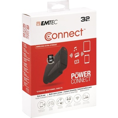 Caricabatterie Emtec wi-fi U800 con micro SDHC 32gb nero
