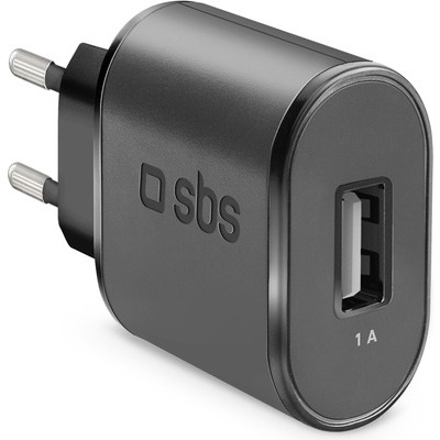 Caricabatterie SBS da viaggio 1000mAh con porta USB nero