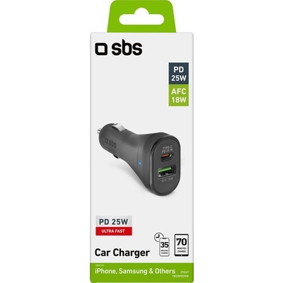 Caricatore da auto SBS 1 USB type C PD 25W
