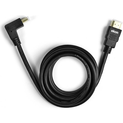 Cavo HDMI v.1.4 Ekon alta velocità con canale Ethernet con connettore angolare placcato oro, lunghezza 1,8 metri