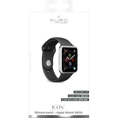 Cinturino di ricambio Puro Apple watch 38mm/40mm nero / black taglie s/m - m/l