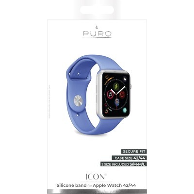 Cinturino di ricambio Puro Apple watch 42mm/44mm blu / blue taglie s/m - m/l