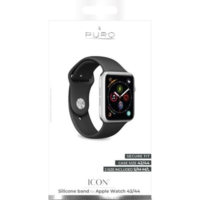 Cinturino di ricambio Puro Apple watch 42mm/44mm nero / black taglie s/m - m/l