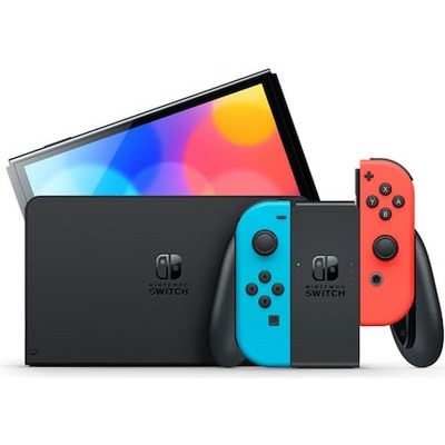 Console Nintendo Switch Oled con joy-con nero/blu e nero/rosso