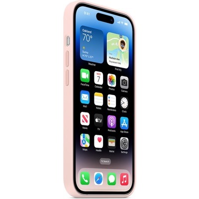 Cover Apple per iPhone 14 Pro in silicone rosa