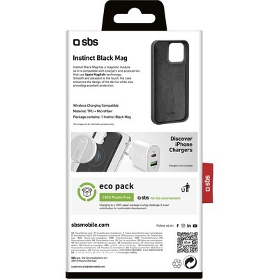 Cover Instinct SBS compatibile con MagSafe per iPhone 15 Pro Max colore nero