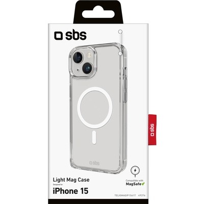 Cover Light SBS Mag compatibile con Magsafe per iPhone 15, trasparente