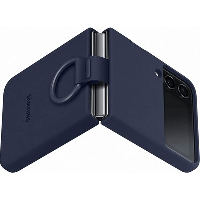 Cover Samsung con ring in silicone per Samsung Z Filp 4 blu navy