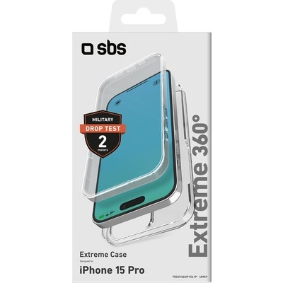 Cover SBS 360 per iPhone 15 Pro trasparente