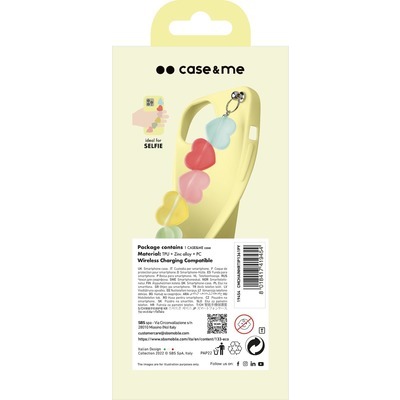 Cover SBS con catena heart per iPhone 13 Pro giallo