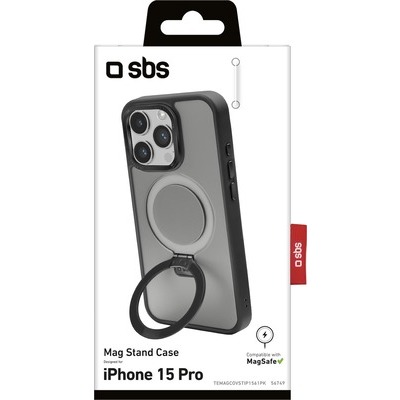 Cover SBS Stand Mag per iPhone 15 Pro, colore nero
