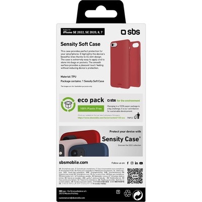 Cover sensity SBS per iPhone SE 2022/2020/iPhone 8/7 rosso