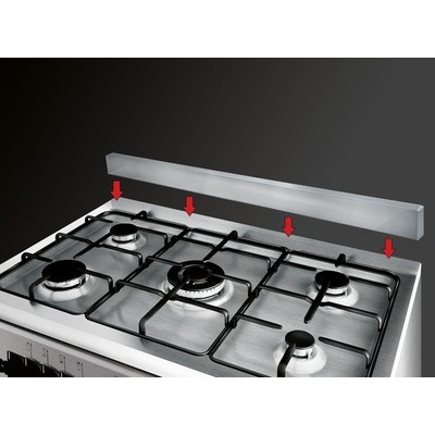 Cucina Glem Gas A654MI6 inox 60x50 con forno elettrico