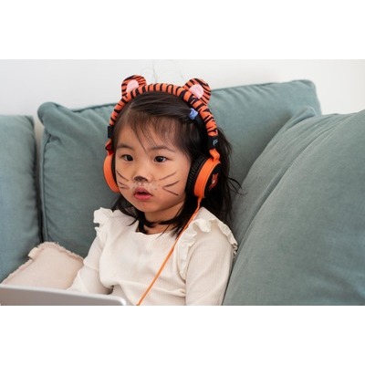 Cuffie per bambino Planet Buddies Tiger Furry con cavo V2 recycled