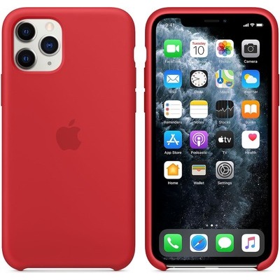 Custodia Apple in silicone per smartphone iPhone 11 PRO red rosso