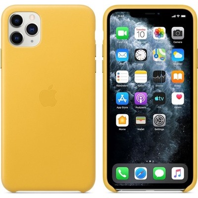 Custodia Apple per iPhone 11 Pro Max in pelle limone scuro giallo