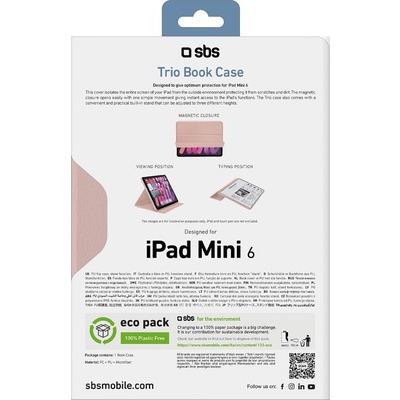 Custodia Book Pro SBS per iPad mini 6/iPad mini 5 rosa