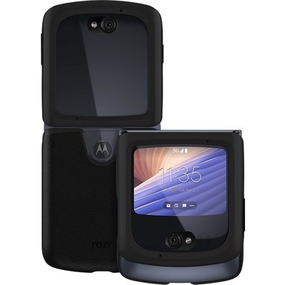 Custodia Motorola per smartphone Motorola Razr 5G in pelle nera