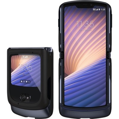 Custodia Motorola per smartphone Motorola Razr 5G in pelle nera