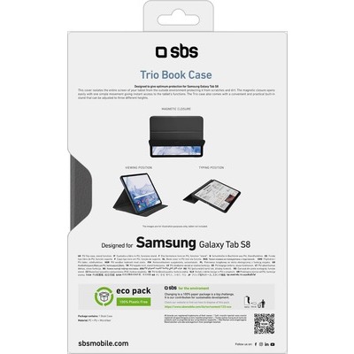 Custodia SBS Book pro per Samsung tab S8 2022 nera