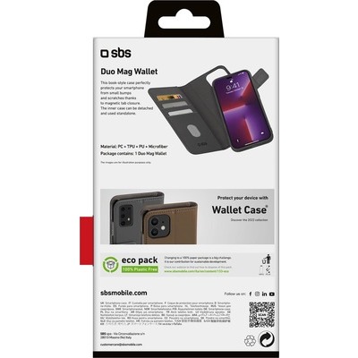 Detachable wallet SBS per iPhone 14 Pro Max nero
