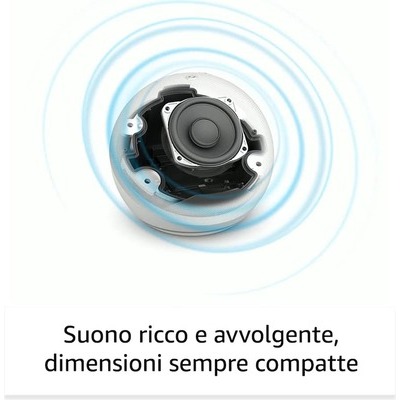 Diffusore Amazon Echo Dot 5° generazione con clock bianco