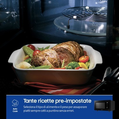 Forno microonde Samsung MC32DG7646KKE1 capacità 32 Litri con cottura ad aria a vapore e connesione Wi-Fi black nero