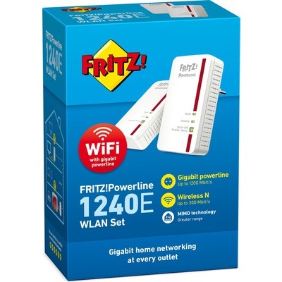 Kit 2pezzi powerline Fritz 1240E WLAN 1200Mbps